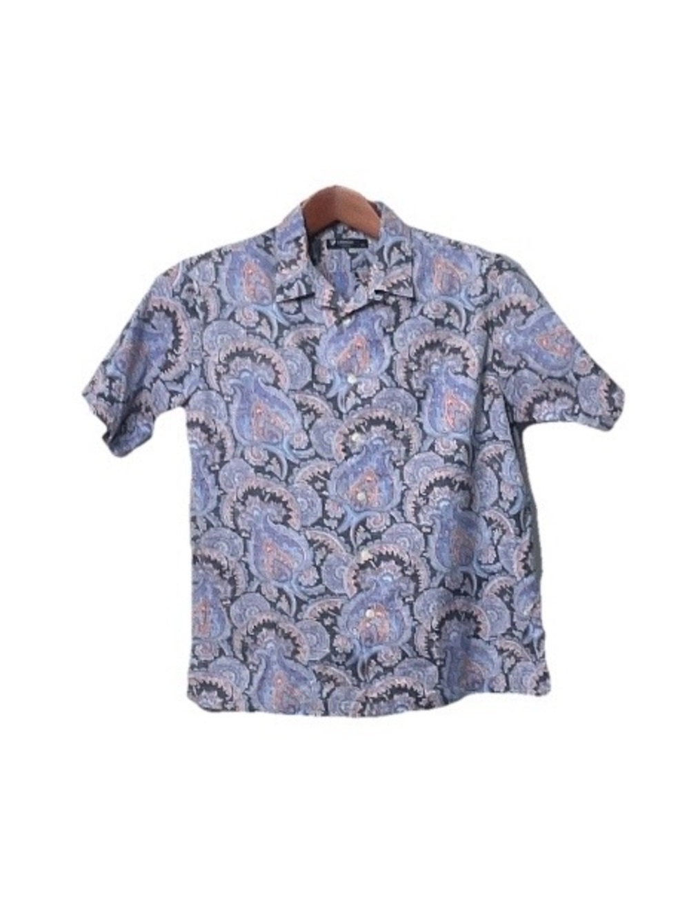 Daniel Cremieux Blue Paisley Short-Sleeve Button-Down Shirt